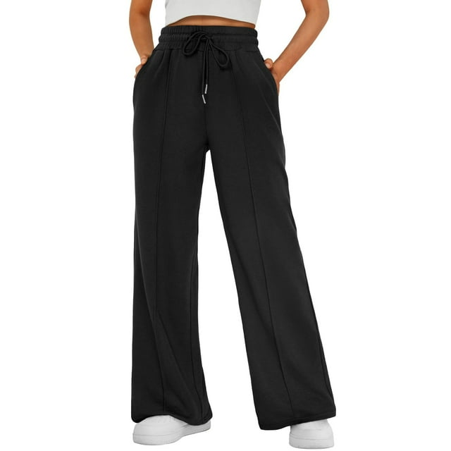 RPVATI Women’s Wide Leg Sweatpants High Waisted Baggy Flared Pants