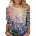 thumbnail image 2 of Jjayotai Womens Dressy Tops, 3/4 Sleeve Shirts, Boho Tops For Women 2 of 14