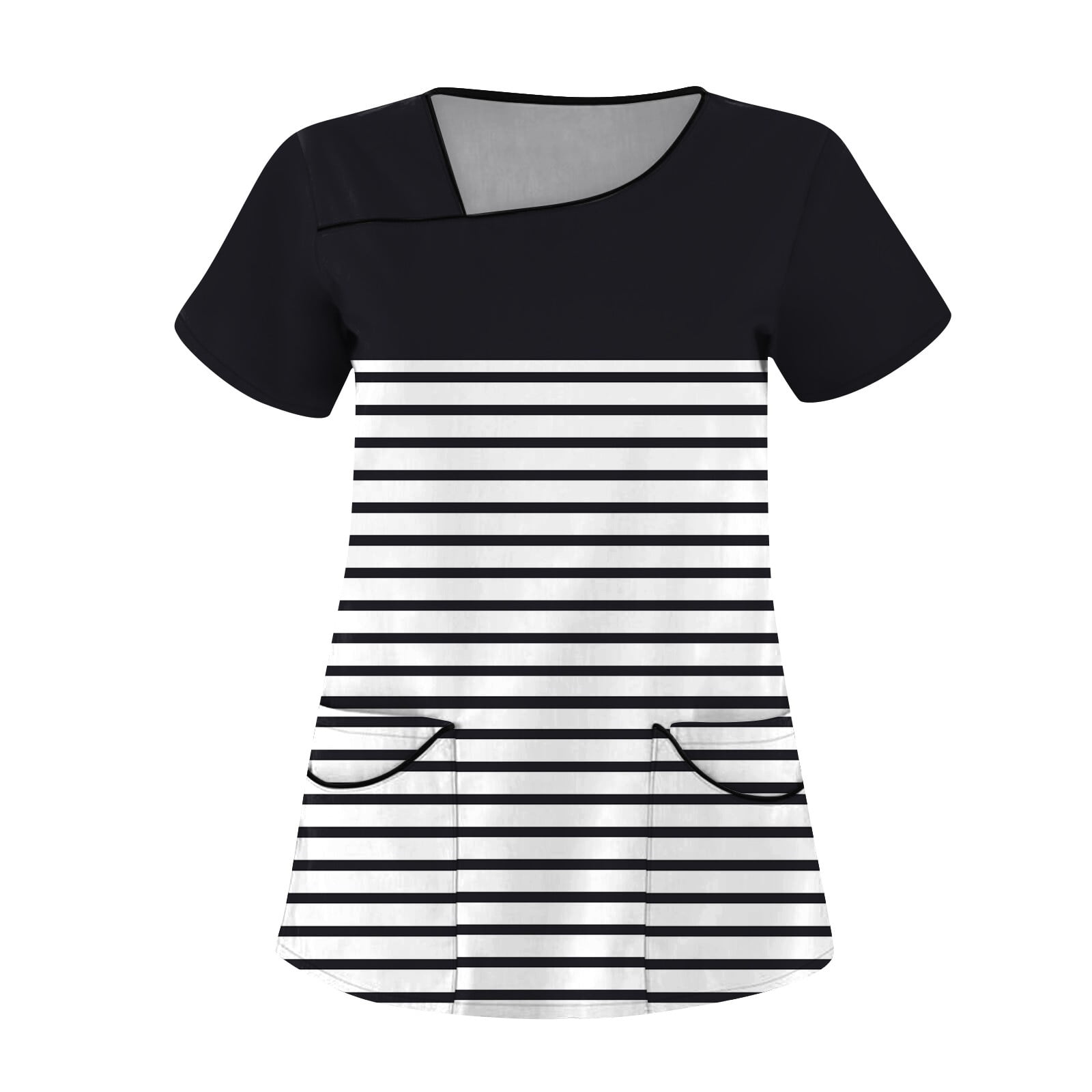 RPVATI Womens Loose Fit Scrub Tops Jogger V Neck T Shirts Short Sleeve