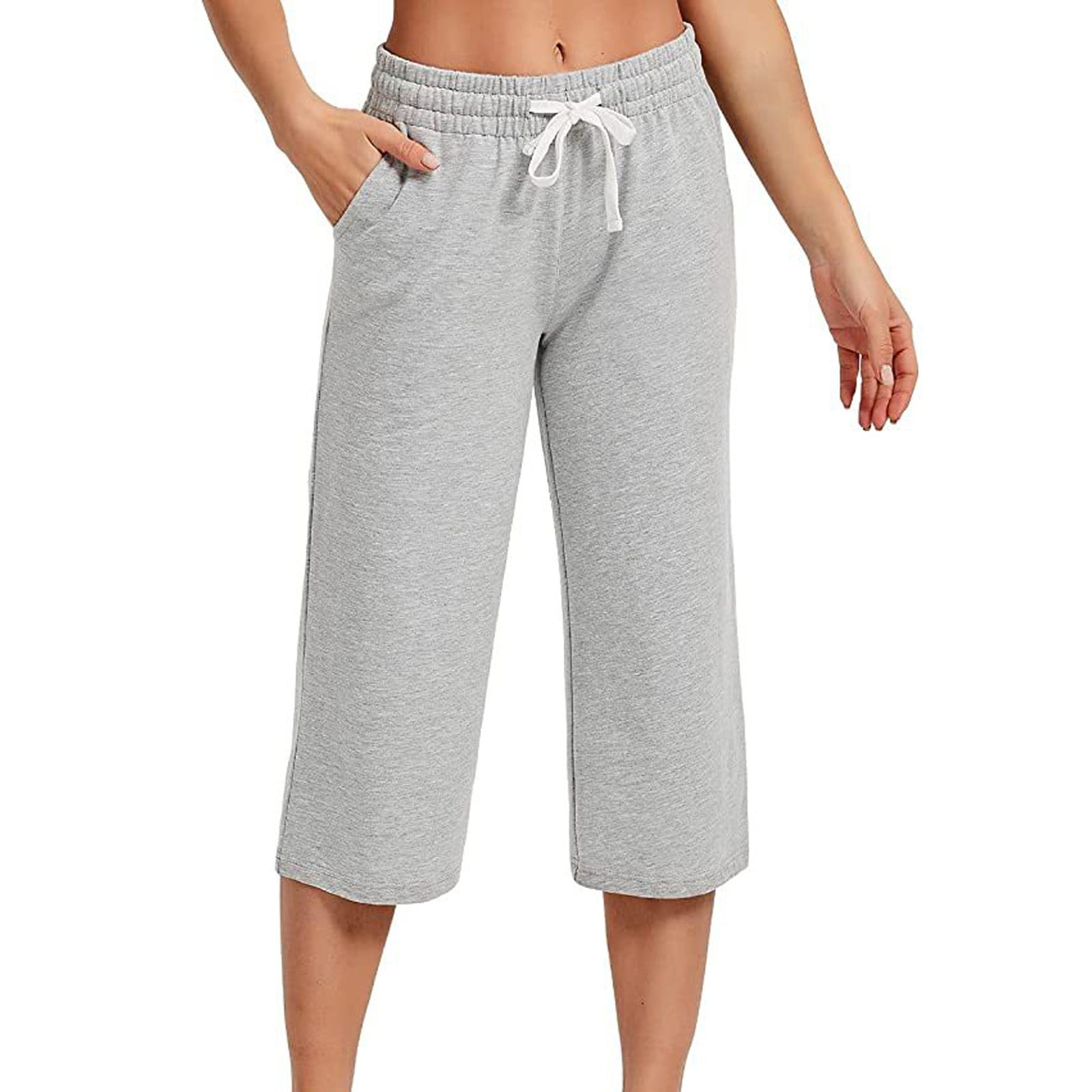 RPVATI Womens Petite Capris With Pockets Straight Women Work Pants on ...