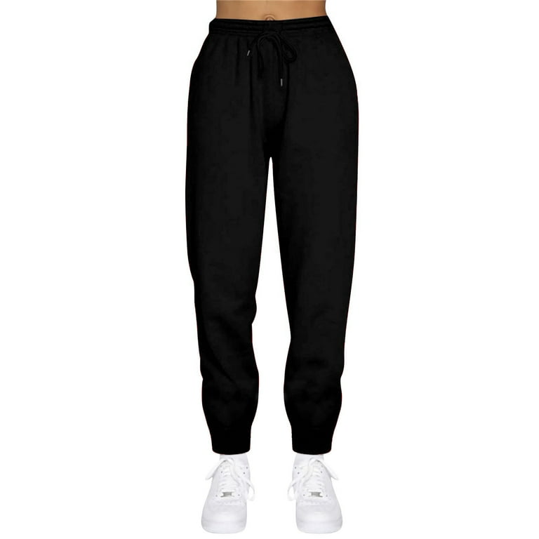 RPVATI Womens Petite Sweatpants With Pockets Fleece Loose Fit Cinch Bottom Joggers Pants Maternity Drawstring High Waisted Sweatpants Workout Solid Color Elastic Waist Baggy Pants Black XXL Walmart ...