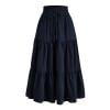 thumbnail image 1 of RPVATI Womens Skirts Long Length Boho Drawstring Elastic High Waisted Summer A Line Skirts Floral Tiered Casual Pleated Flowy Holiday Midi Skirt Navy S, 1 of 8