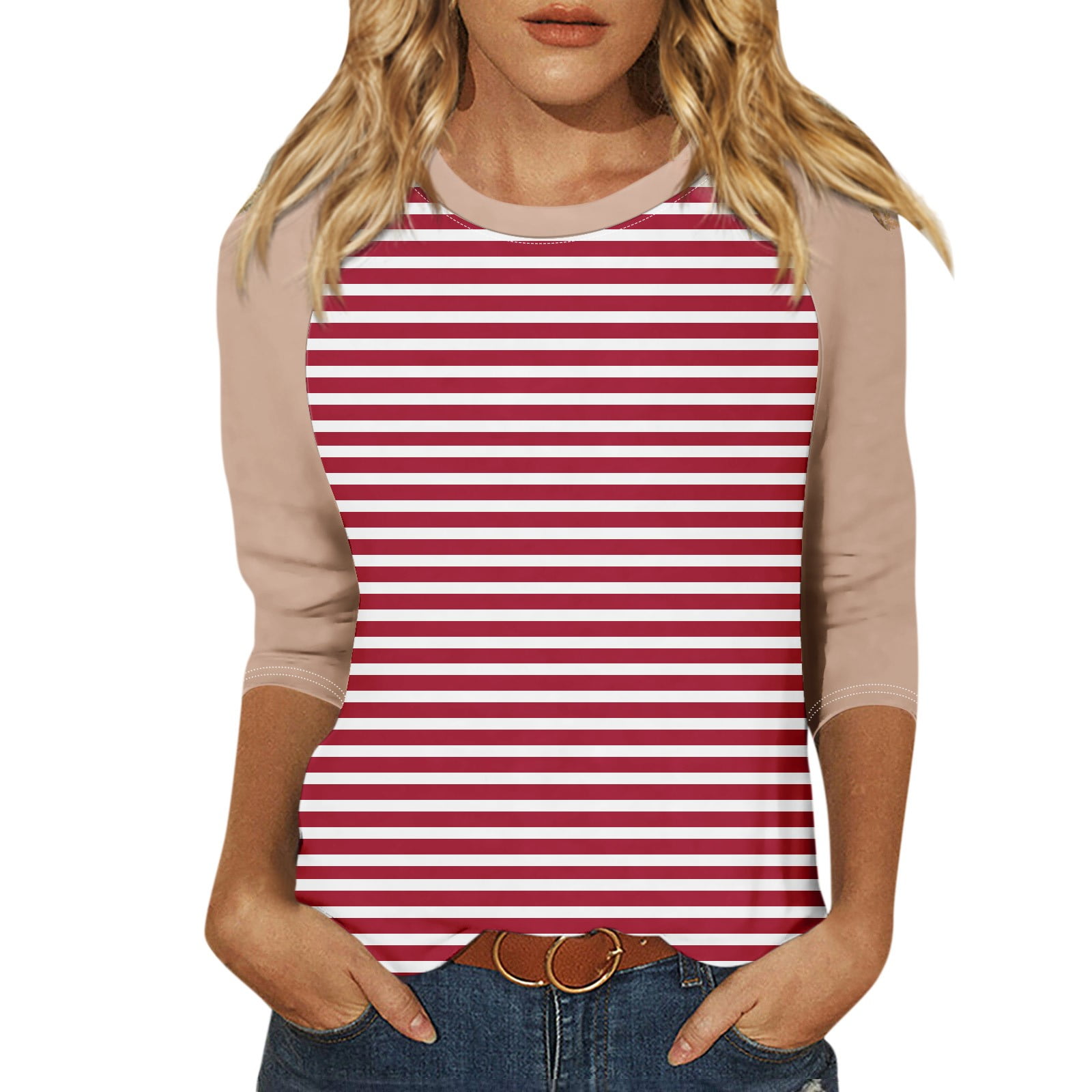 Top Tricoté Noir NY Collection Avec Motif Chemise - Manches 3/4 - Taille M - Occasion