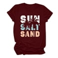 thumbnail image 1 of RQYYD Beach T-Shirt for Women Funny Letter Print Palm Tree Pattern Shirt Short Sleeve Crewneck Summer Beach Hawaii Vacation Top, 1 of 3