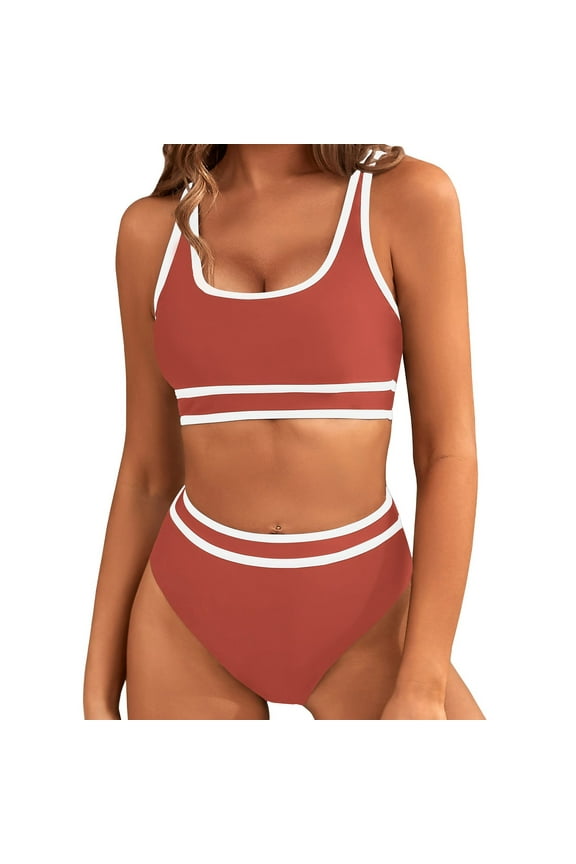 Bikini Sets for Women High Waisted Tummy Control Two Piece Swimsuits Push Up Halter Tops with Bottom Bathing Suits