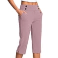 thumbnail image 1 of RQYYD Capri Pants for Women Plus Size High Waisted Pull On Dressy Work Pants Comfy Summer Cropped Slacks Yoga Pant Red XXXL, 1 of 5