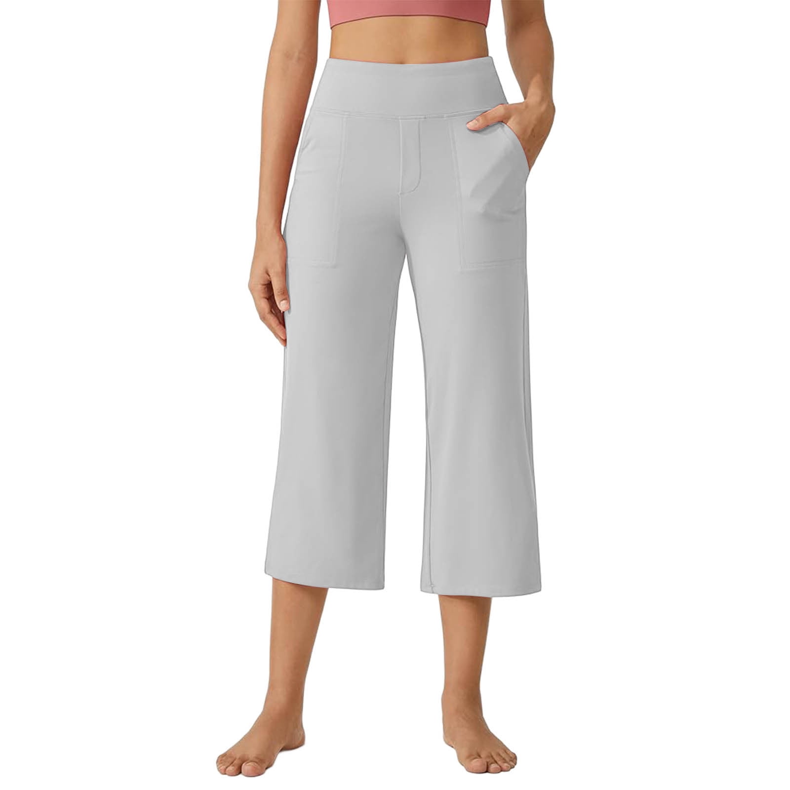 RQYYD Capris Pants for Women Yoga Capri Leggings with Pockets