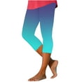 thumbnail image 1 of RQYYD Capris for Women Casual Silm Fit Cropped Pants Comfy Elastic Waist Yoga Jogger Leggings Gradient Printed Capri Pants Trousers, 1 of 5