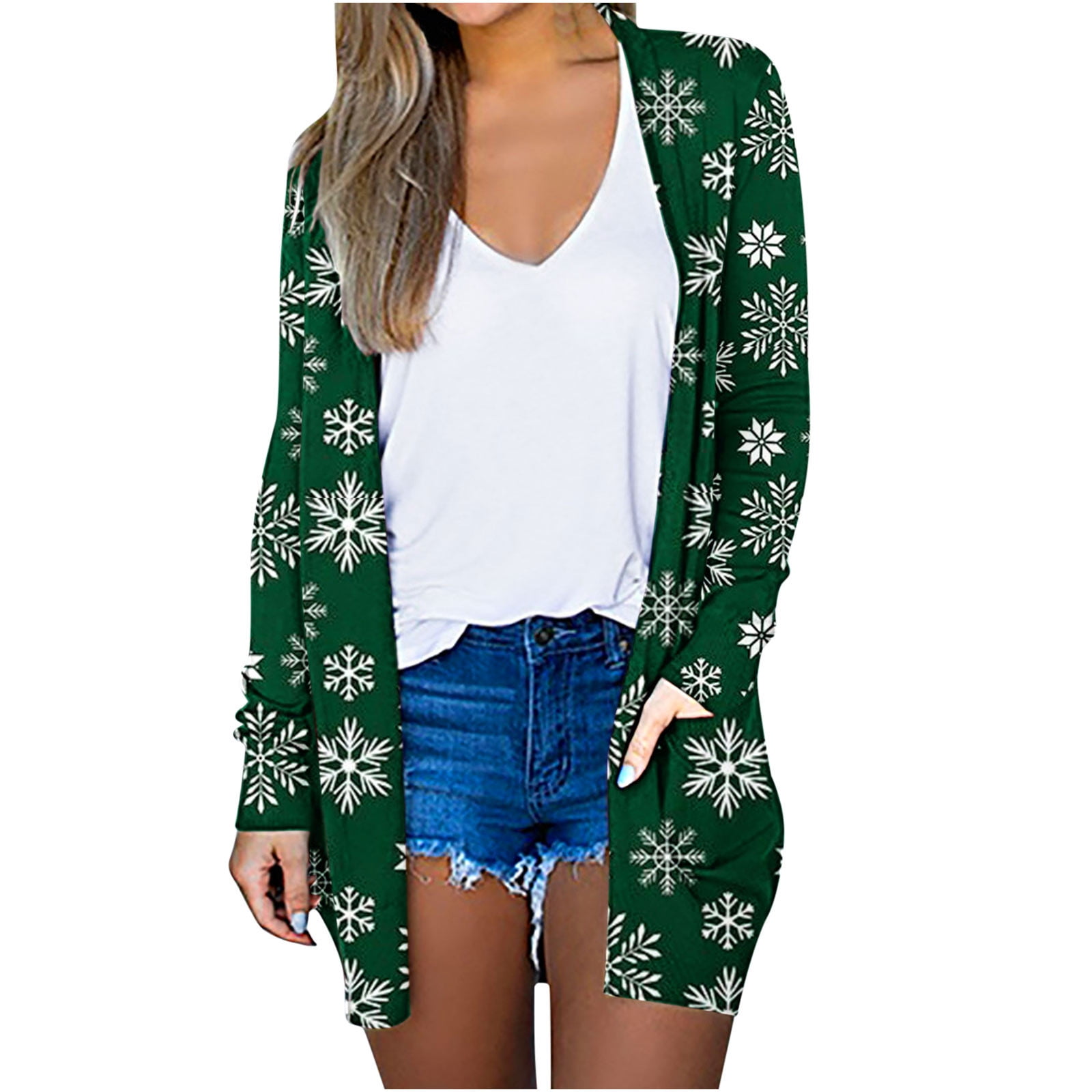 RQYYD Christmas Cardigan for Women 2023 Casual Lightweight Open Front ...