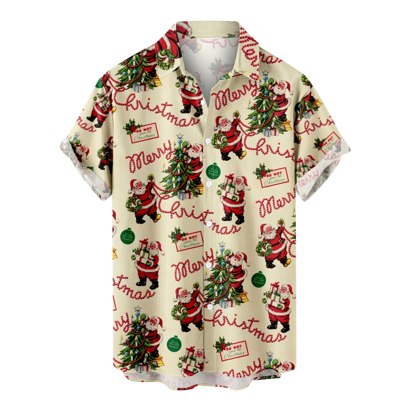 RQYYD Christmas Shirts for Mens Novelty Dress Shirts Button Down Funny