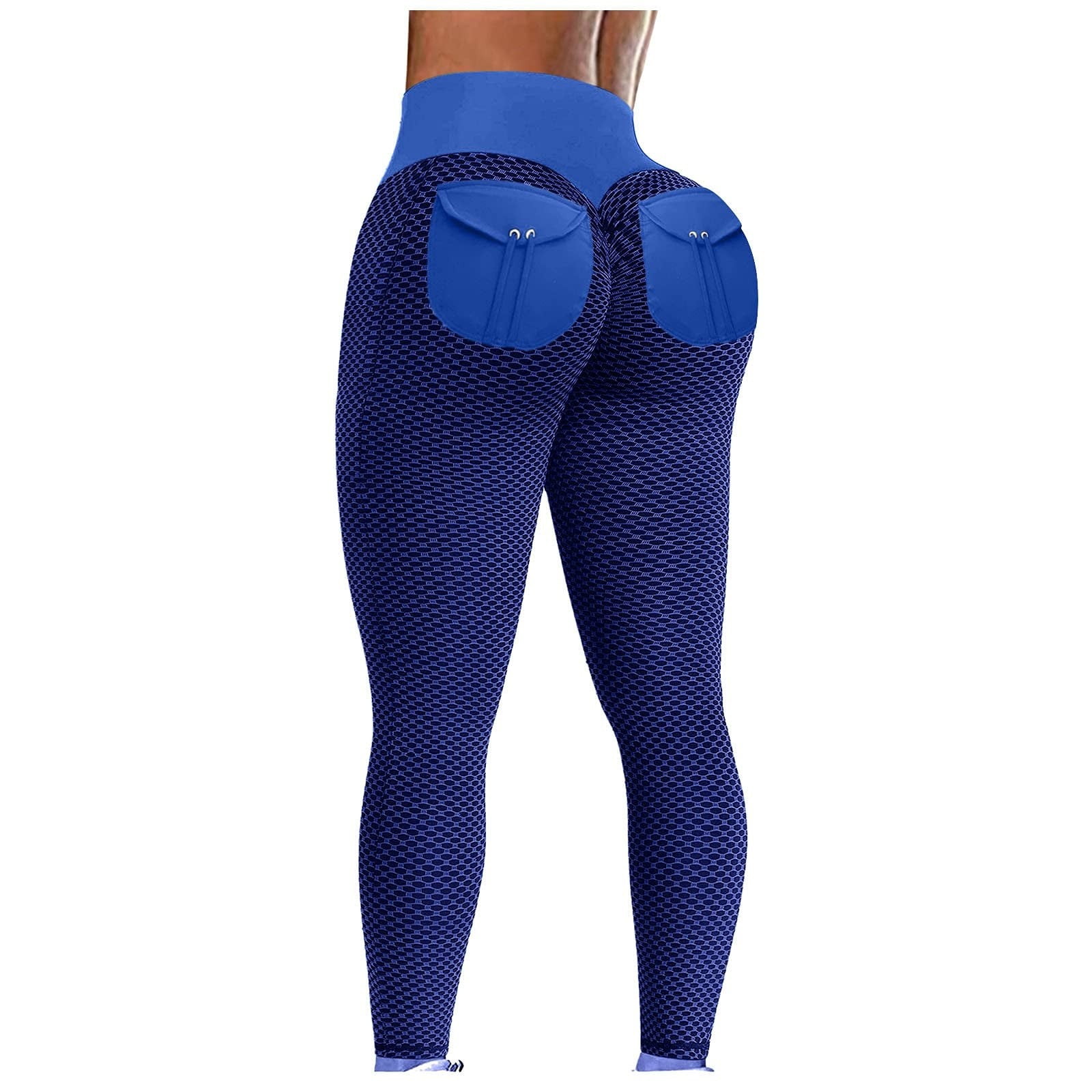 RQYYD Clearance Leggings for Women Butt Lifting Leggings Workout Scrunch  Seamless Leggings High Waisted Booty Yoga Pants(Blue,M)
