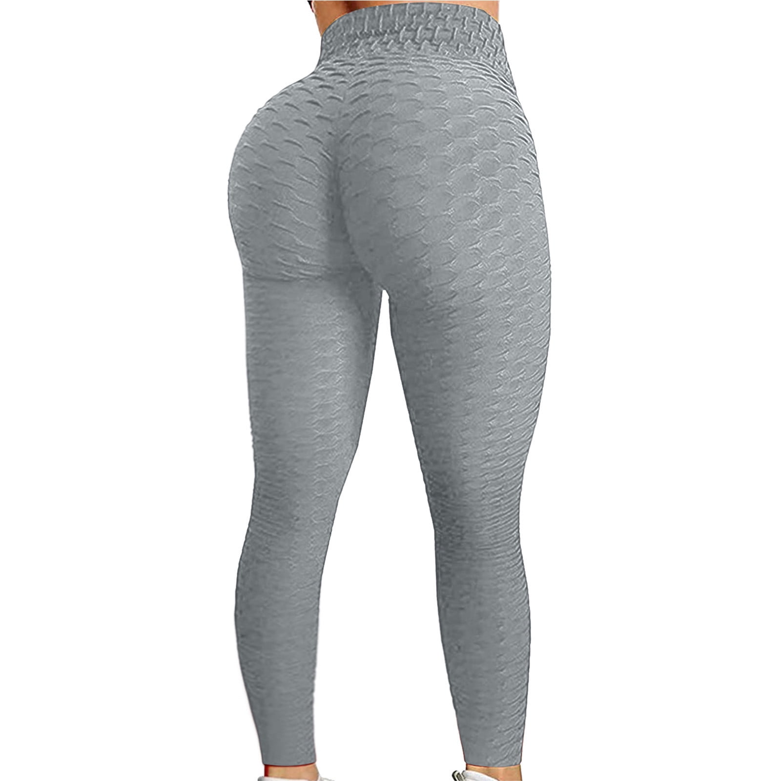 RQYYD Women Ribbed Seamless Leggings High Waisted Workout Gym Yoga Pants  Butt Lifting Tummy Control Tights Black M