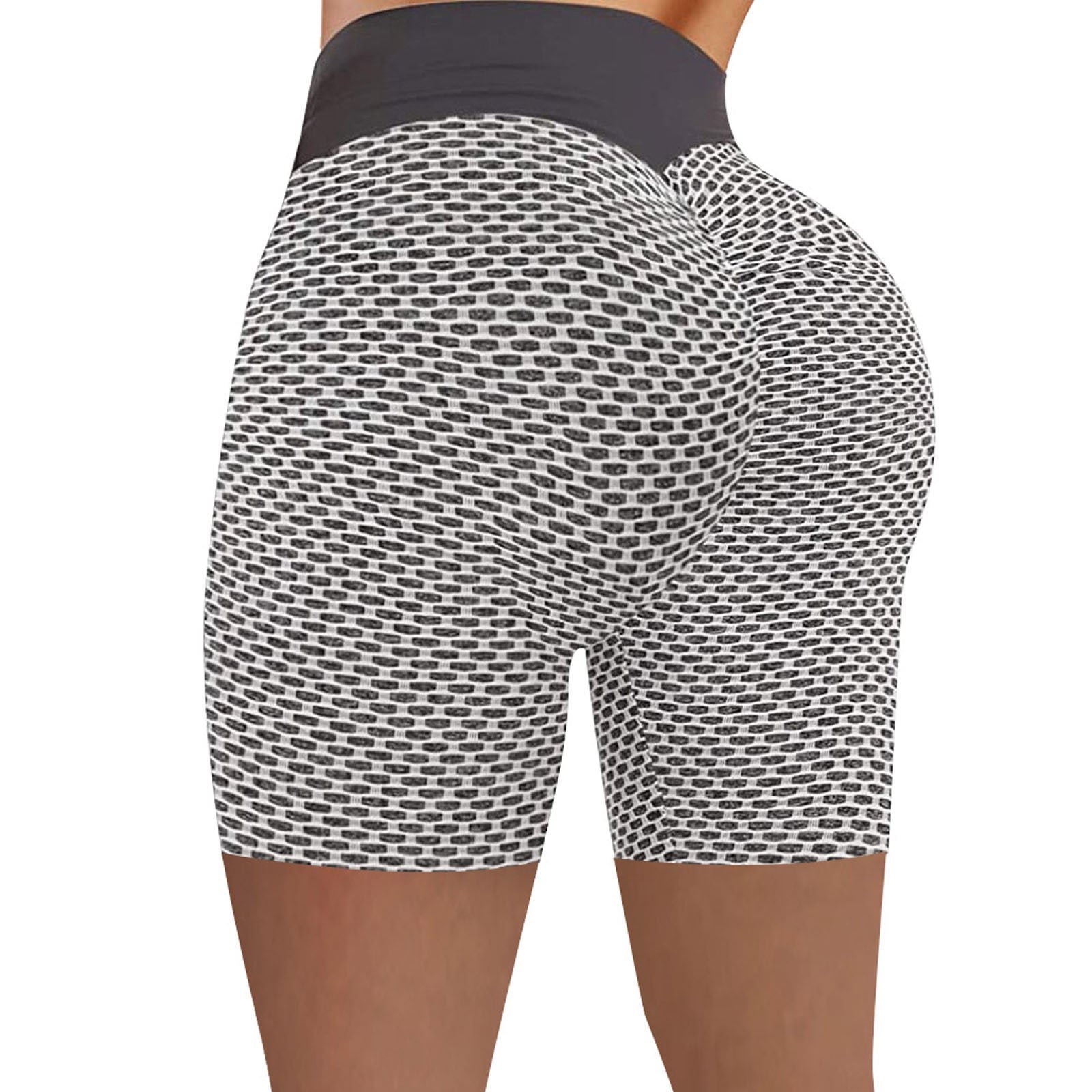 RQYYD Reduced Women Ribbed Seamless Biker Shorts Butt Lifting High Waisted  Workout Shorts Gradient Yoga Shorts(Gray,M) 