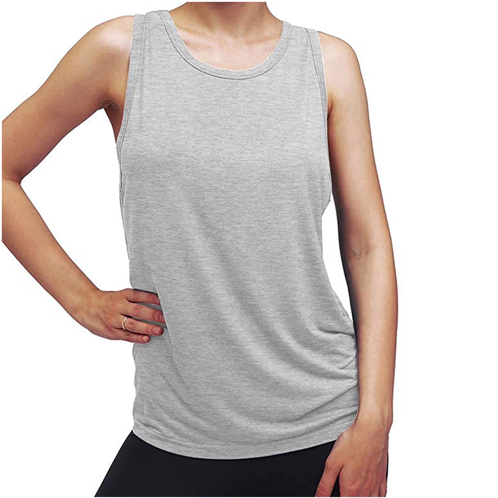 RQYYD Clearance Womens Gym Workout Yoga Tops Open Back
