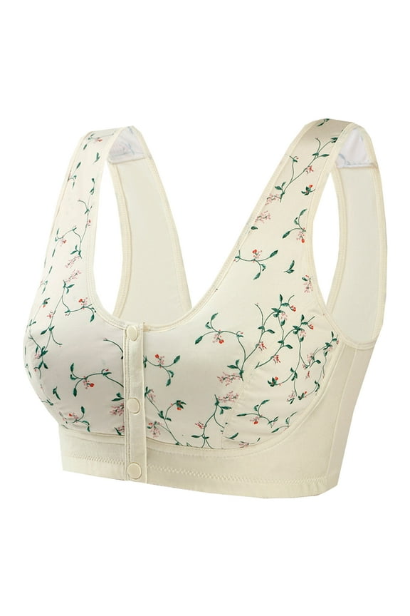 Daisy Bras for Older Women Front Closure Button No Underwire Bras Multicolor Mesh Breathable Womens Bras Daisy Bra