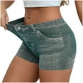thumbnail image 1 of RQYYD Faux Jeans Shorts for Women Summer Mid Rise Stretchy Denim Shorts Butt Lifting Slimming Ripped Shorts for Curvy Women Green XXL, 1 of 7
