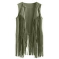 thumbnail image 1 of RQYYD Fringe Vest for Women Suede Faux Tassels Vest 70s Ethnic Winter Open-Front Sleeveless Vest Western Cowgir Tops, 1 of 6