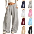 thumbnail image 1 of RQYYD Girls Sweatpants Baggy Barrel Wide Leg Pants Elastic Waist Open Bottom Casual Sweat Trousers with Pockets 5-15 Years, 1 of 7