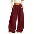 thumbnail image 1 of RQYYD Girls Sweatpants Baggy Barrel Wide Leg Pants Elastic Waist Open Bottom Casual Sweat Trousers with Pockets 5-15 Years, 1 of 7