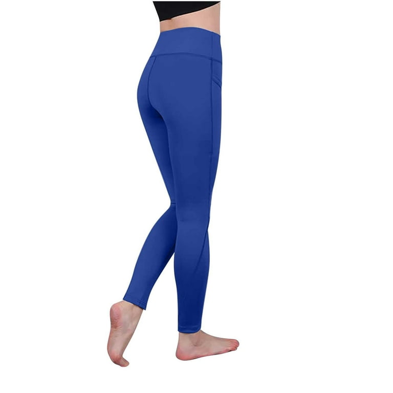 RQYYD High Waist Yoga Pants for Womens Tummy Control Workout Running 4 Way  Stretch Yoga Leggings with Pockets(Dark Blue,XL)