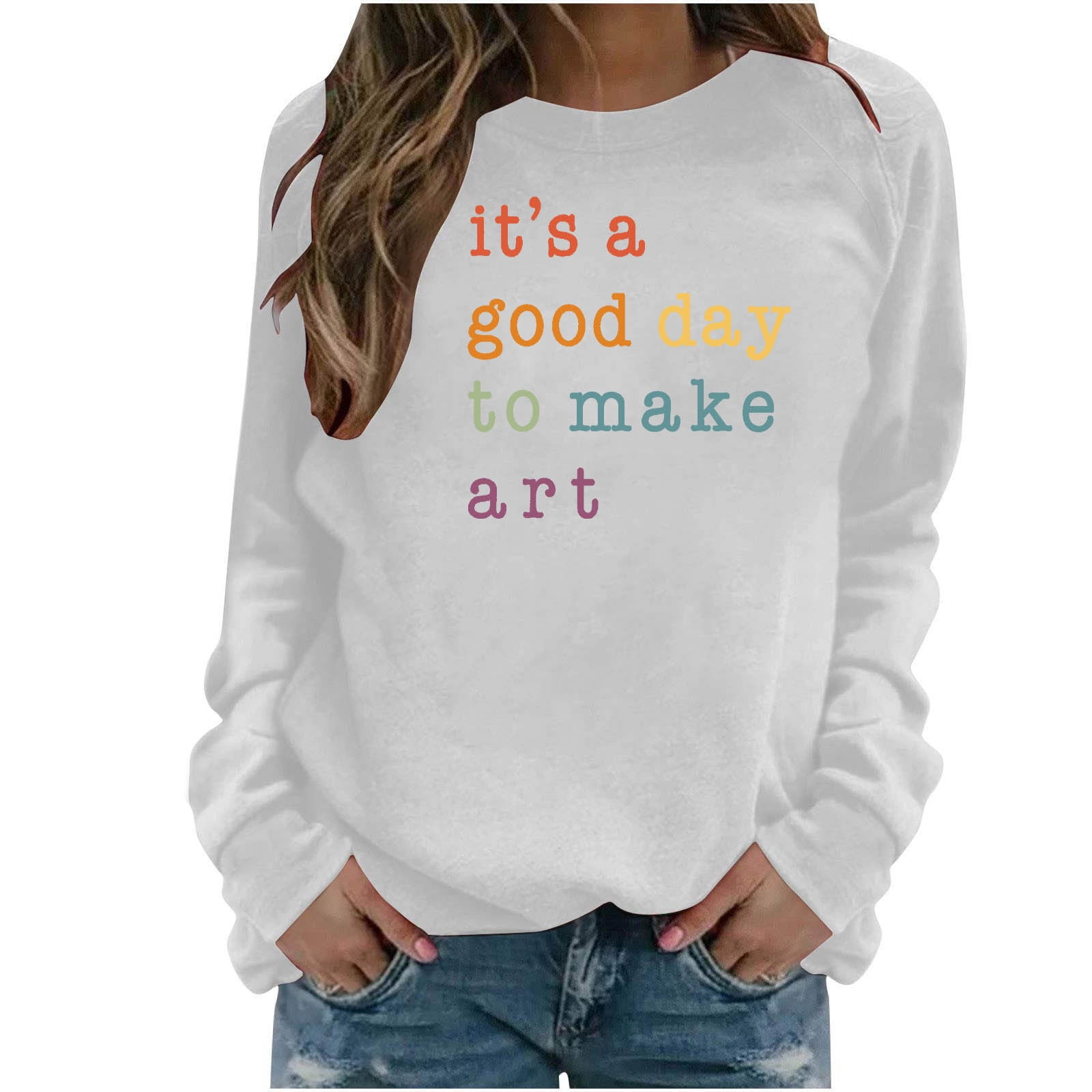 Art discount print sweatshirt