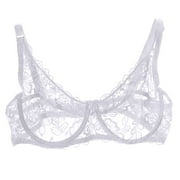 RQYYD Lace Strap Bralettes for Women Wireless Bra with Support and Lift Spaghetti Strap Bustier Floral Lace Cami Crop Top