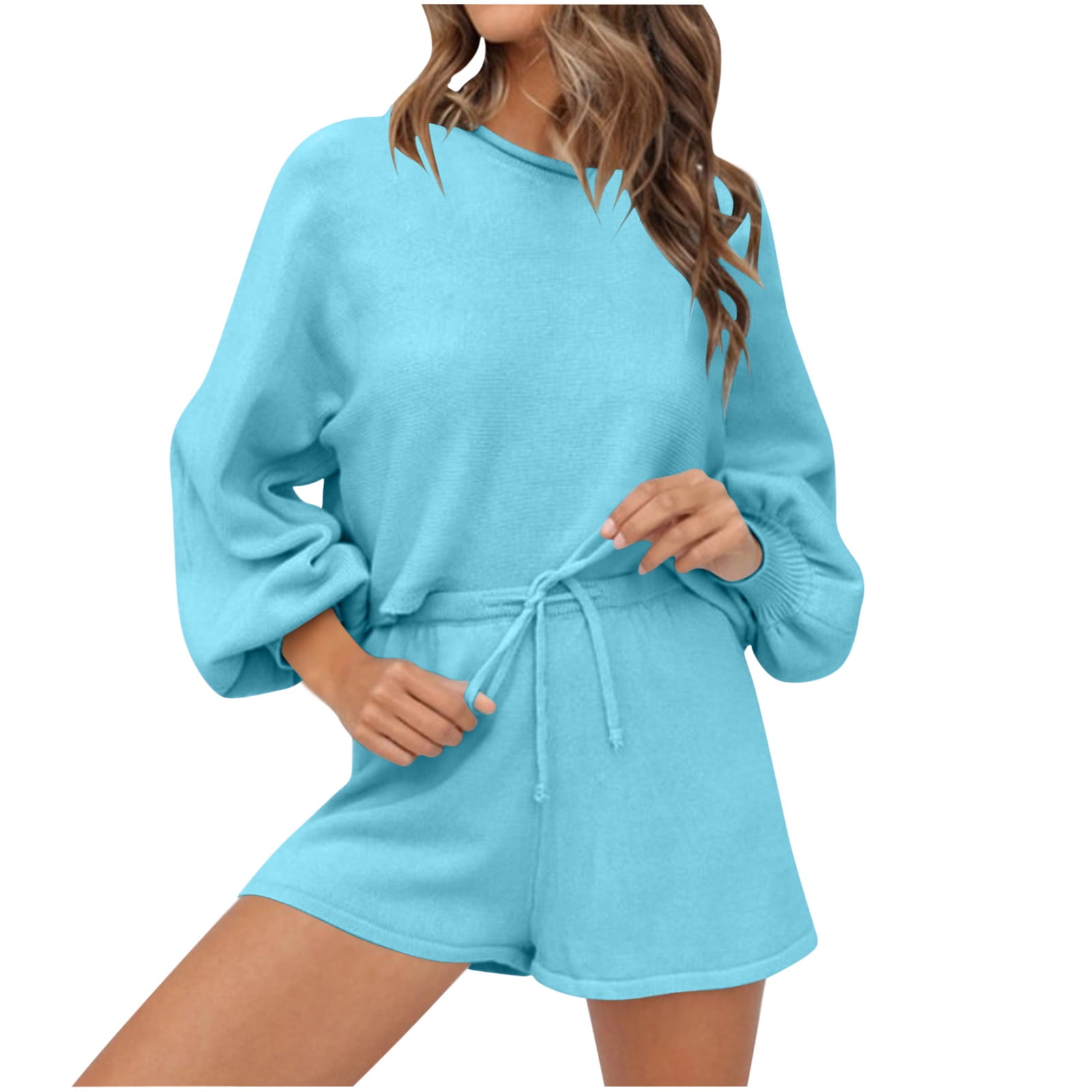 RQYYD Lounge Sets for Women 2 Piece Outfits Hoodie Short Set Oversized ...