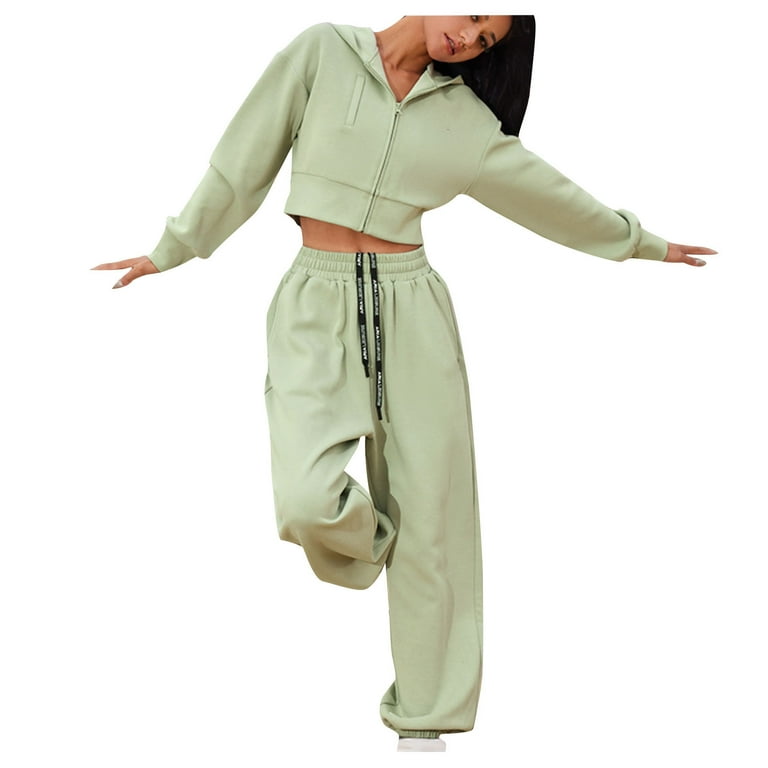 RQYYD Lounge Sets for Women Piece Outfits Hoodie Sweatshirt