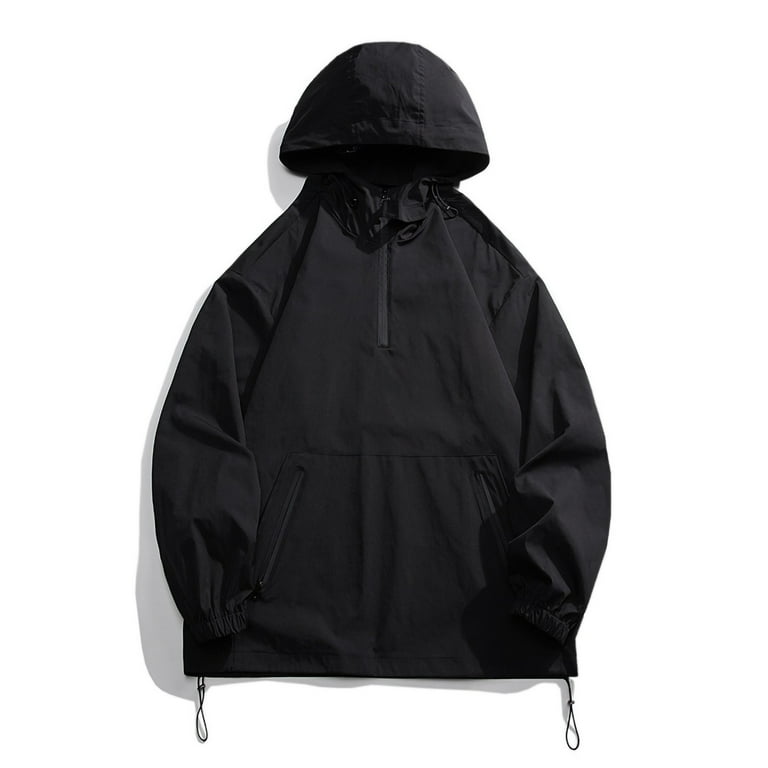 RQYYD Mens Pullover Rain Jacket with Hood Lightweight Waterproof