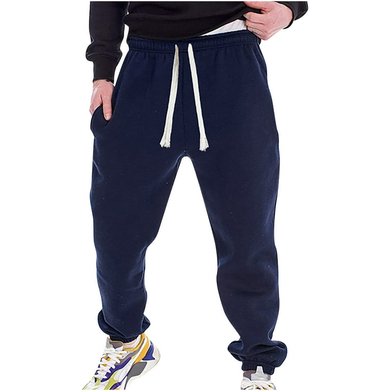RQYYD Mens Sweatpants with Pockets Drawstring Athletic Pants Joggers  Running Sports Sweatpants Slim Fit Fashion Men's Pants Gray XL