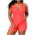 thumbnail image 1 of RQYYD Plus Size Swimsuits for Women Halter V Neck Two Piece Tankini with Shorts Tummy Control Bathing Suit for Beach Vacation, 1 of 6