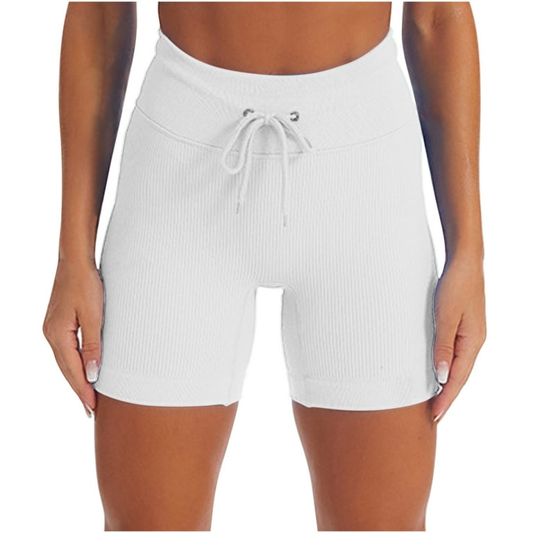 White biker shorts in store 2025