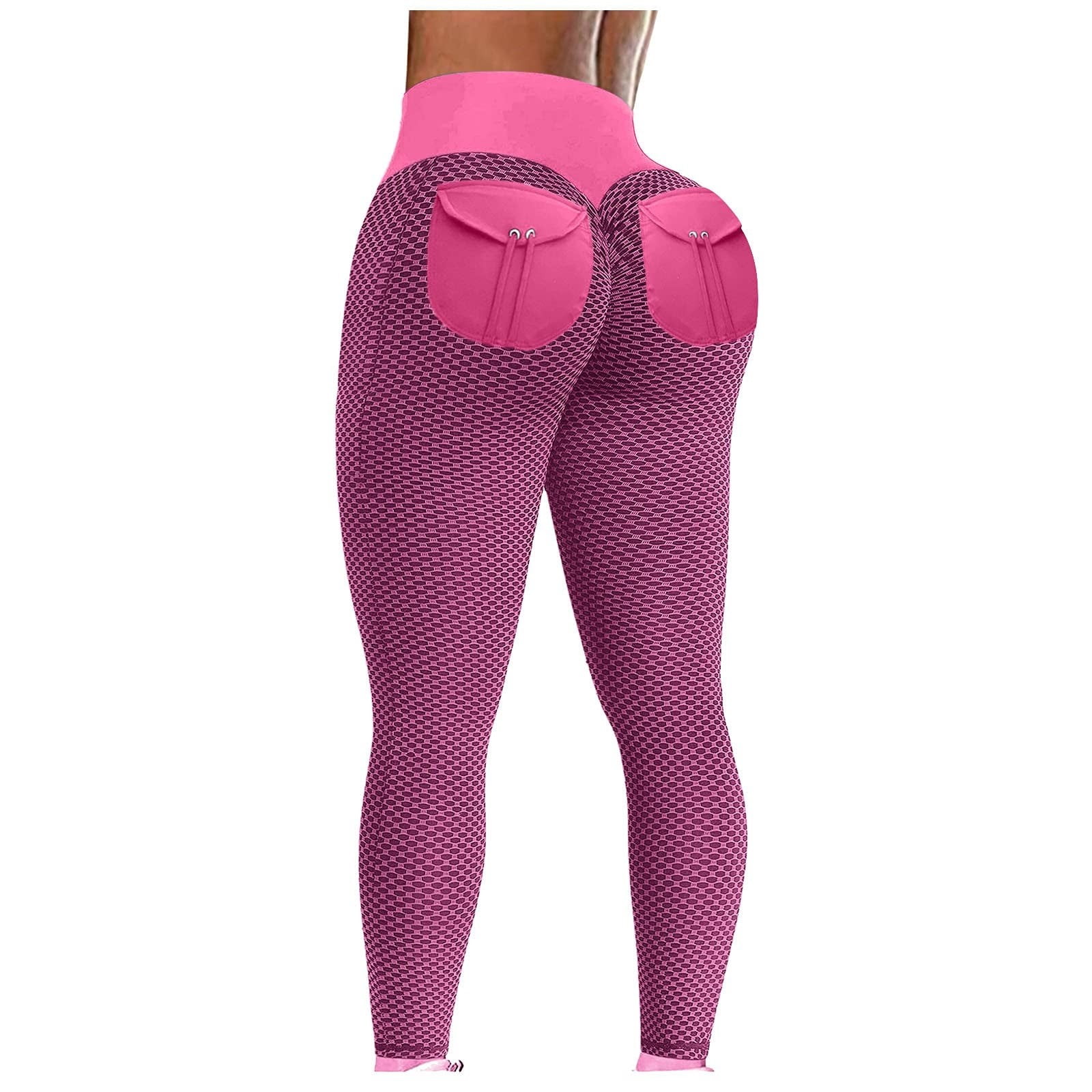 Womens High Waist Butt Lift Leggings Workout Textured Push Up Tik tok yoga  Pants | eBay
