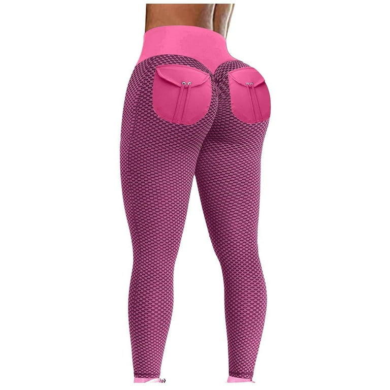 RQYYD Reduced Leggings for Women Butt Lifting Leggings Workout Scrunch Seamless  Leggings High Waisted Booty Yoga Pants(Pink,XL) 