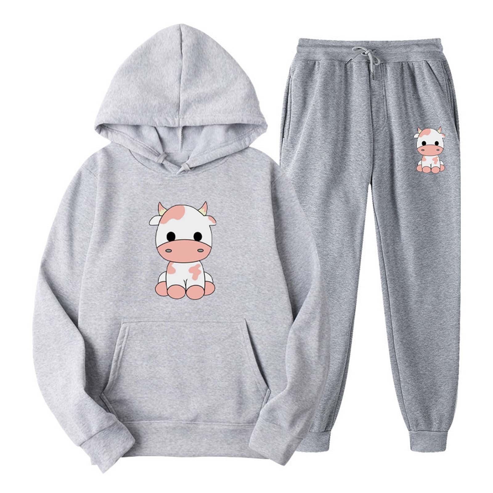 Reduced RQYYD Tracksuits 2Pcs Sets Womens Hoodies Joggers Teen Girls Hooded  Matching Joggers Pants Suit Sweatshirt and Sweatpants with Pockets