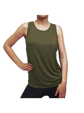Workout Tops for Women Loose fit Racerback Tank Tops Tie Back Running Tank  Tops Mesh Backless, Black/Gray/White/ Size S-XL 