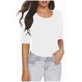 thumbnail image 1 of RQYYD Womens Short Sleeve Crewneck Tunic Tops Dressy Casual Summer Business T Shirts Slim Fit Basic Plain Tops, 1 of 6