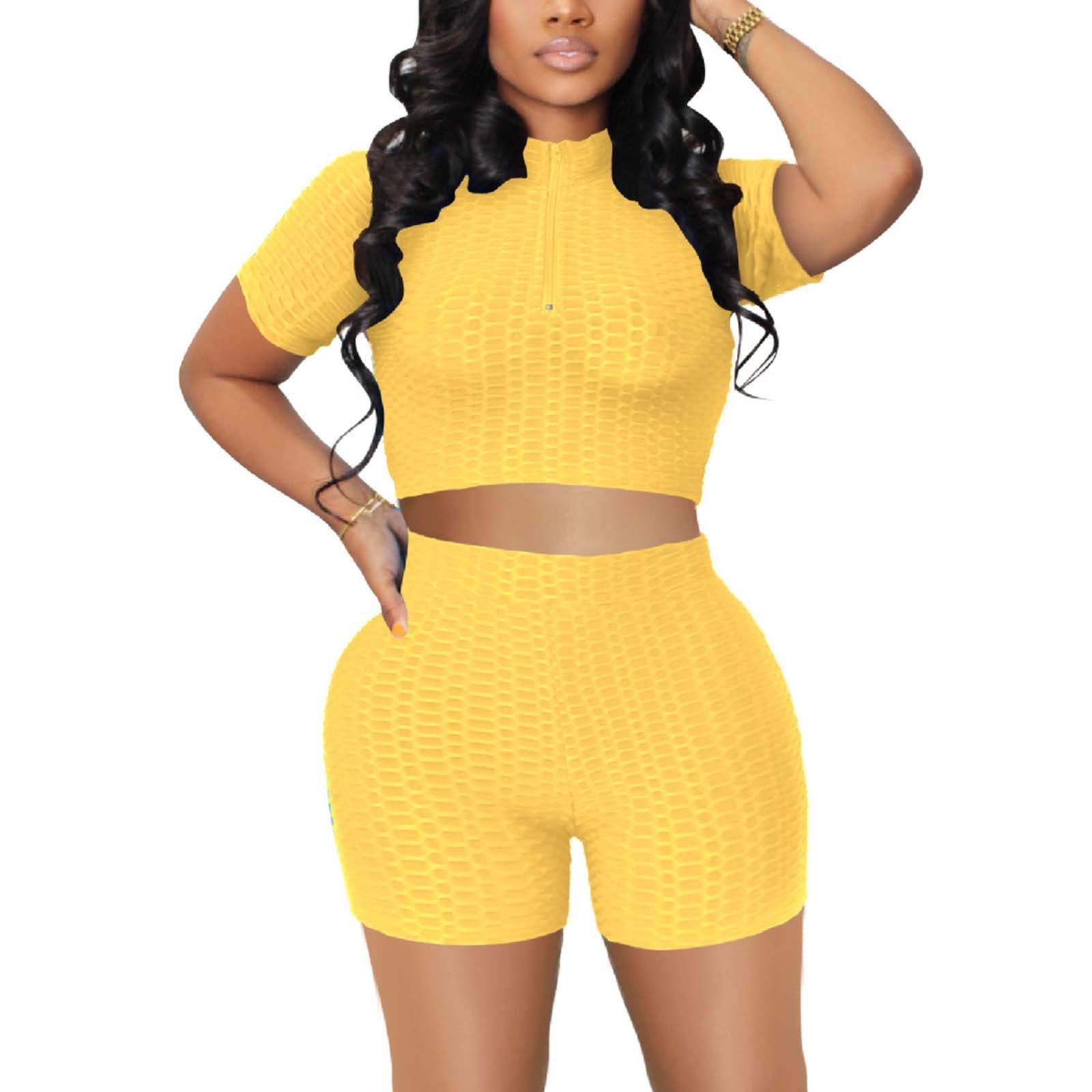 Women Tracksuit Set 2 Piece Two Piece Outfits For Women Sexy Shorts Set  Ribbed Top And Shorts Set Lounge Set - Short Sets - AliExpress