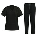 thumbnail image 1 of RQYYD Scrubs for Women Set, Stretch V-Neck Scrub Top & Jogger Pant Nursing Uniforms Scrubs Sets Breathable Casual Outfits, 1 of 6