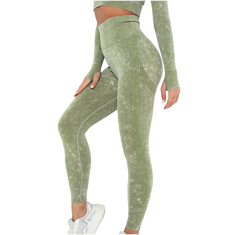 RQYYD Scrunch Butt Lifting Leggings for Women High Waisted Seamless Workout  Leggings Yoga Pants Army Green L