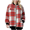 thumbnail image 1 of RQYYD Shackets for Women Fashion Casual Zip Up Flannel Plaid Jackets Long Sleeve Baggy Outwear Coat Fall Clothes, 1 of 4