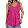 thumbnail image 1 of RQYYD Tank Top for Women Loose Fit 2024 Casual Flowy Scoop Neck Trendy Sleeveless Summer Textured Shirts, 1 of 1