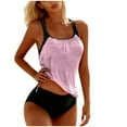thumbnail image 1 of RQYYD Tankini Swimsuits for Women Scoop Neck Ruched Blouson and Bottom 2 Piece Bathing Suits, 1 of 5