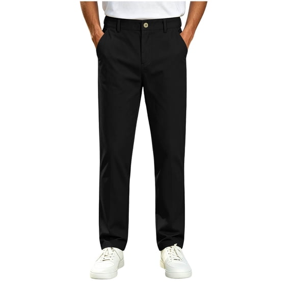RQYYD Uniform Pants for Boys Straight Fit Chino Pants with Pockets Belt Loops 5-15 Years Kids Back To School