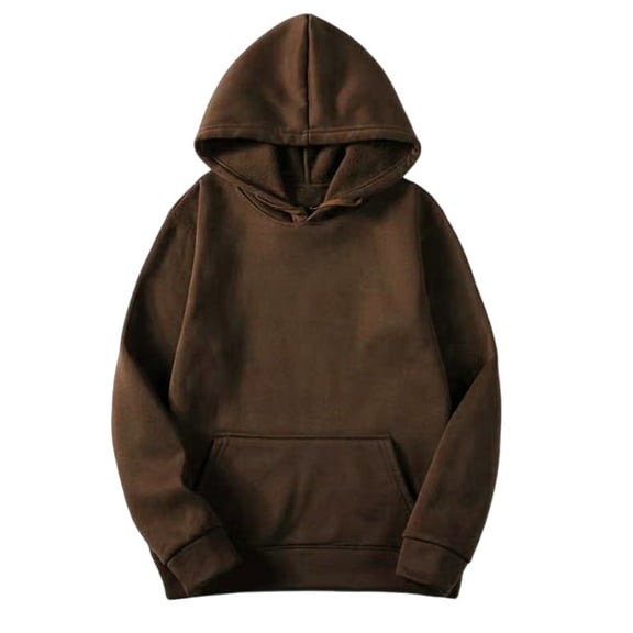 RQYYD Unisex Mens Long Sleeves Drawstring Plain Hooded Sweatshirt Pullover Solid Hoodie Top Undershirt