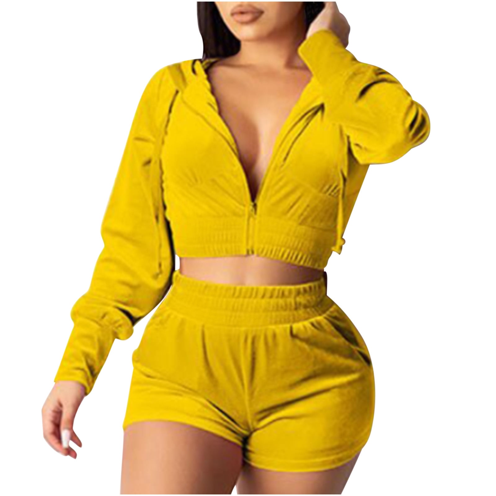 Velvet hoodie and shorts set hotsell