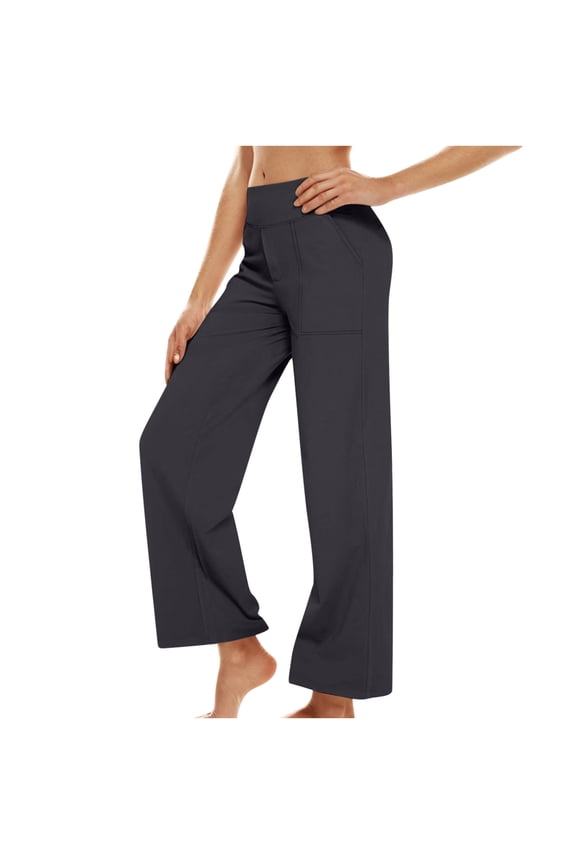 Wide Leg Pants for Women Yoga Work Pants with Pockets High Waist Lounge Sweatpants Dress Pants