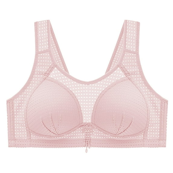 RQYYD Woman's Fashion Plus Size Wire Free Printing Comfortable Soft Push Up Hollow Out Bra Underwear 2024