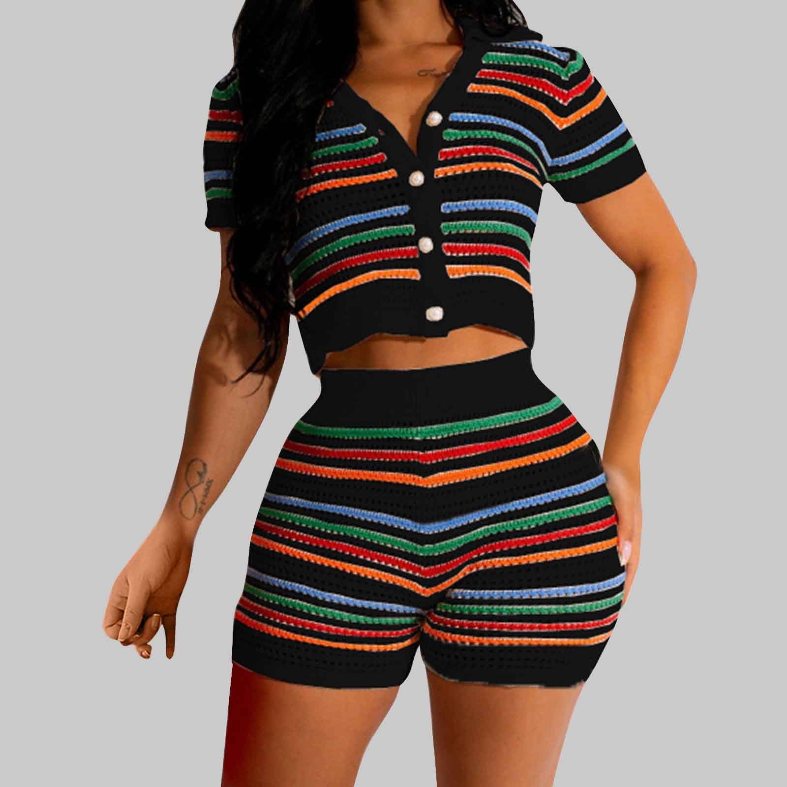 Beach Summer Two Pece Outfts | Sweater Set, Sprng Tops Casual