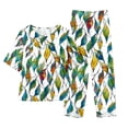 thumbnail image 1 of RQYYD Women 2 Piece Lounge Sets Short Sleeve Cotton Linen Fashion Print Pullover Tops Wide Leg Pants, 1 of 3
